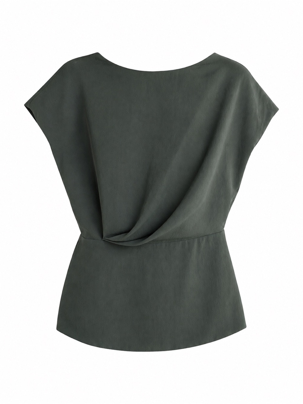 M.M.LaFleur Nejvi Eco Soft Wave Draped Top Olive Green XS Polyester